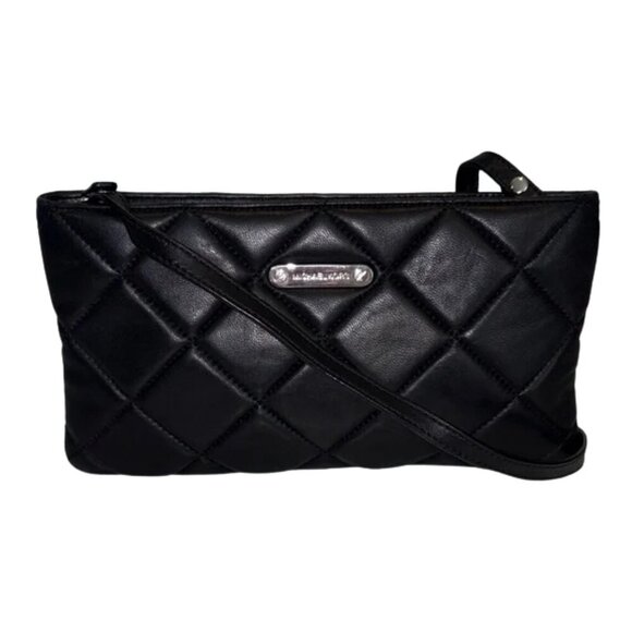 MICHAEL Michael Kors Handbags - Michael Kors Webster Quilted Leather Wallet Crossbody Clutch in Black